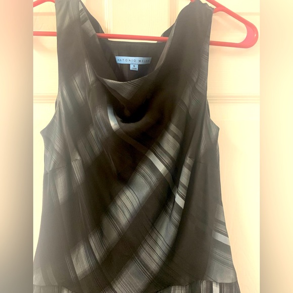 Stunning Antonio Melani Black Swan Chiffon Dress SZ 6 - Picture 4 of 8